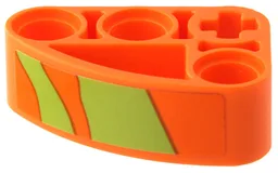 Technic, Liftarm, Modified L-Shape Quarter Ellipse Thick 2 x 3 with Lime Animal Print Pattern Model Left Side (Sticker) - Set 42204