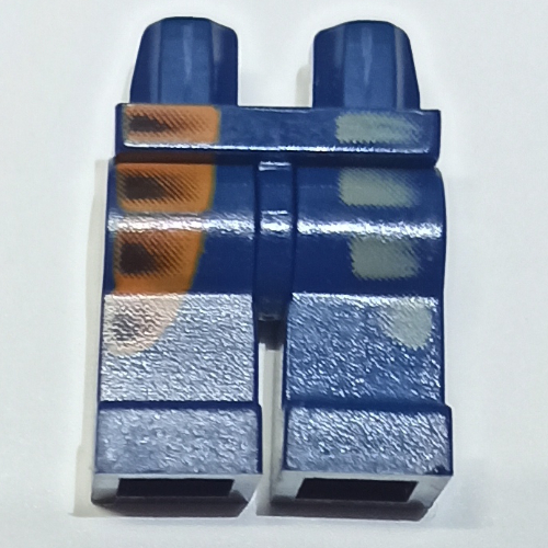 Lego Hips and Dark Blue Legs with Dark Gray and Orange Pockets Print / Dark Blue