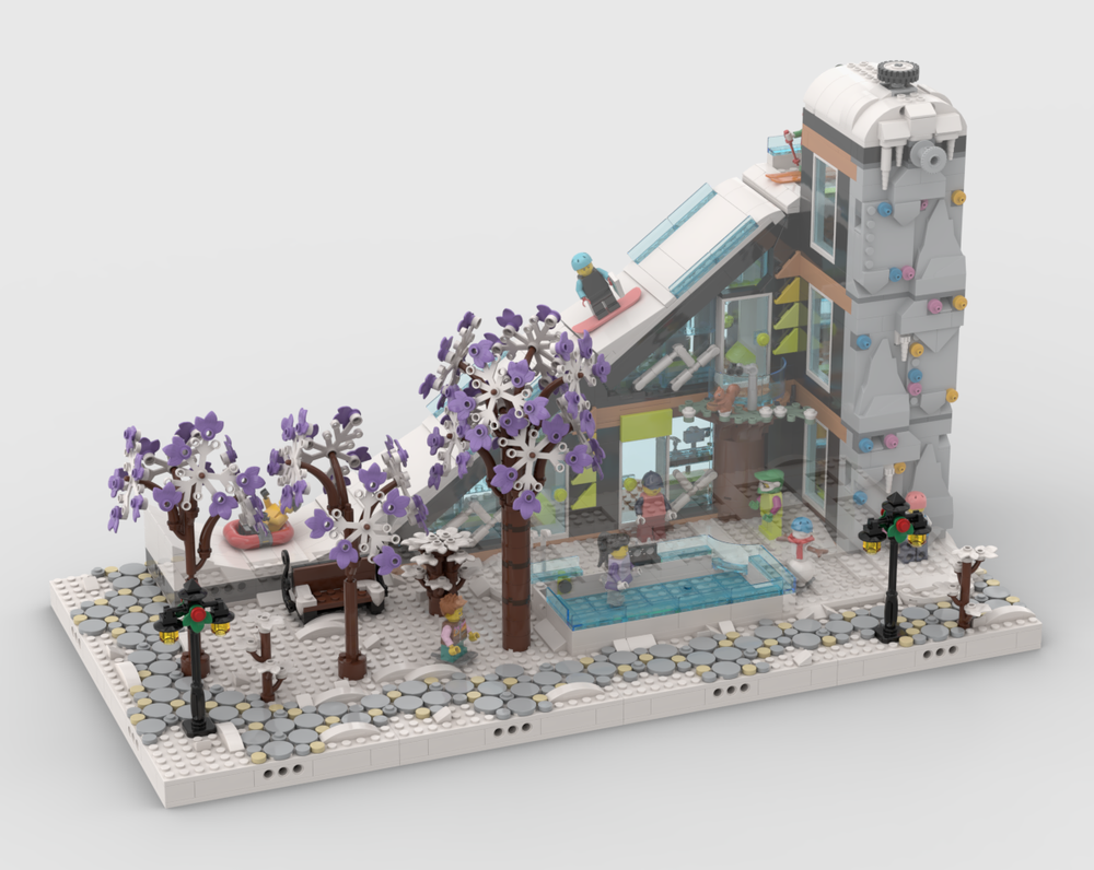 Lego Winter Village - Display for set 60366 - Ski and Climbing Center