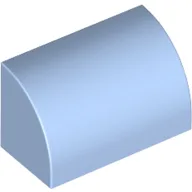 Brick Curved 1 x 2 x 1 No Studs / Bright Light Blue