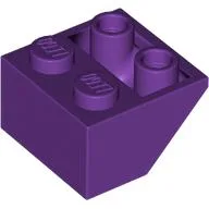 Brick Sloped Inverted 45° 2 x 2 [Ovoid Bottom Pin, Bar-sized Stud Holes] / Purple