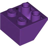 Lego Brick Sloped Inverted 45° 2 x 2 [Ovoid Bottom Pin, Bar-sized Stud Holes] / Purple