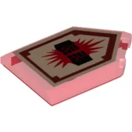 Tile Special 2 x 3 Pentagonal with Nexo Power Shield Print - Charging Attack / Trans-Red