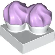 Duplo Food, Two Cakes on Plate Lavender / White