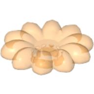 Lego Clikits Icon, Flower 2 x 2 Large, 10 Petals with Pin [Frosted] / Trans-Flame Yellowish Orange