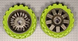 Wheel 72 x 34 with Lime Tire 100 x 48 Balloon Offset Tread / Pearl Dark Gray