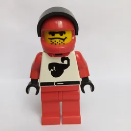 Racer, Red and White Outfit with Scorpion, Red Helmet with Visor