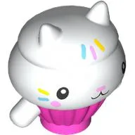 Creature, Cupcake Kitten with Dark Pink Body Print (Cakey) / White