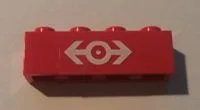 Brick 1 x 4 with Train Logo White Pattern (Sticker) - Set 4551