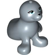Lego Animal, Seal / Sea Lion with Medium Azure Eyes Print / Sand Blue