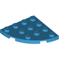 Lego Plate Round Corner 4 x 4 / Dark Azure