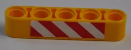Technic, Liftarm Thick 1 x 5 with Red and White Danger Stripes Pattern (Sticker) - Set 8421