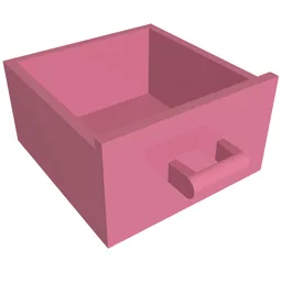 Cupboard 4 x 4 x 4 Drawer, Open Handle / Medium Dark Pink