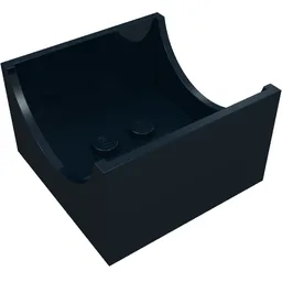 Box 4 x 4 x 2 Bottom with Semicircle Cut-out Ends / Black