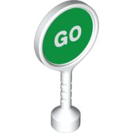 Lego Duplo Sign Dual Sided with 'Go' on Green Background / 'Stop' on Red Background Print / White