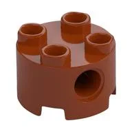 Brick Round 2 x 2, Pin Holes / Dark Orange