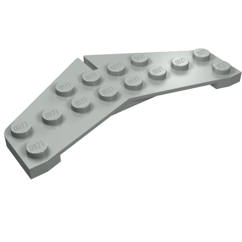 Lego Wedge Plate 4 x 8 Tail / Light Gray