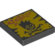 Tile 2 x 2 with Grunge Filter Print / Black