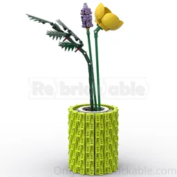 Small and Round Green Flower Vase