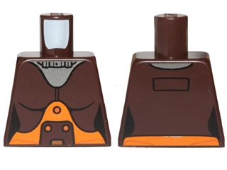 Lego Torso Female Space Jumpsuit with Orange Belt and Silver Neck Plate Pattern (SW Hera Syndulla)