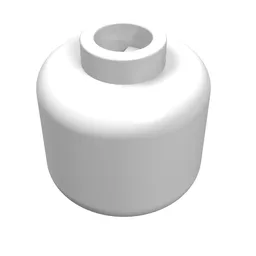 Minifig Head [Plain] [Blocked Open Stud] / White