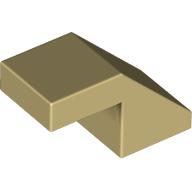 Lego Brick Sloped 45° 2 x 1 with 2/3 Inverted Cutout and no stud / Tan