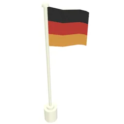 Flag on Flagpole with German Print / White
