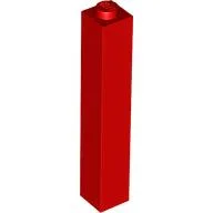 Brick 1 x 1 x 5 with Blocked Open or Hollow Stud / Red