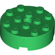 Lego Brick Round 4 x 4 Centre Hole / Green