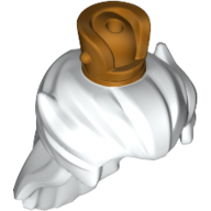 Lego Hair and Crown, Gold, Long Swept Back Hair / White