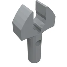 Bar 1L with Clip [Cut Edges and One Side Hole] [Gap in Clip] / Light Bluish Gray