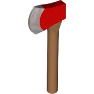 Weapon Axe with Red Head and Silver Blade / Medium Nougat