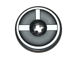 Technic, Disk 3 x 3 with 3 White Radiating Bars (Air Intake to Engine) Pattern (Sticker) - Set 75004