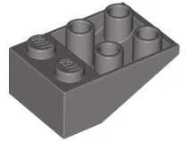 Brick Sloped Inverted 33° 3 x 2, No Connections between Studs, Ovoid Bottom Pin / Dark Gray