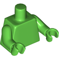 Lego Torso, Bright Green Arms and Hands [Plain] / Bright Green