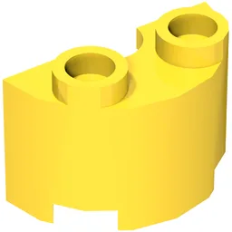 Brick Round, Half 1 x 2 / Yellow