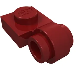 Plate Special 1 x 1 with Clip Light, Bar Hole [Thick Ring] / Dark Red