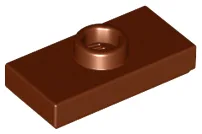Plate Special 1 x 2 with 1 Stud with Groove and Inside Stud Holder (Jumper) / Reddish Brown