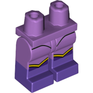 Lego Hips with Medium Lavender Legs and Dark Purple Boots Pattern with Yellow Knee Trim