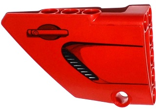 Lego Technic, Panel Fairing #13 Large Short Smooth, Side A with Air Intake and Door Handle Pattern (Sticker) - Set 8070