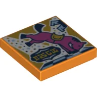 Tile 2 x 2 with Bucking Bull Print / Orange