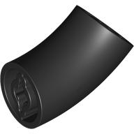 Lego Brick Round 2 x 2 D. Tube with 45° Elbow and Axle Holes (Crossholes) at Each End [LONG] / Black