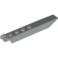 Hinge Plate 1 x 8 Locking with Angled Side Extensions, Rounded Plate Underside, 9 Teeth / Light Gray