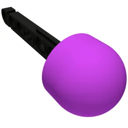 Projectile, Technic Competition Arrow, Beam Shaft with Solid Purple Rubber End / Black