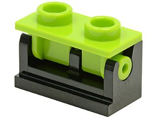 Lego Hinge Brick 1 x 2 with Lime Top Plate (3937 / 3938)