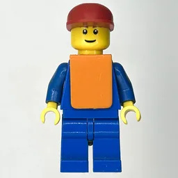 Ground Crew, Blue Suit with Tie and Plane Logo, Red Cap, Orange Vest