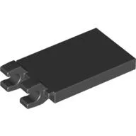 Tile Special 2 x 3 with 2 Clips [Angled Clips] / Black