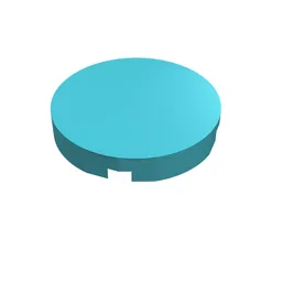 Tile Round 2 x 2 with Bottom Stud Holder / Medium Azure