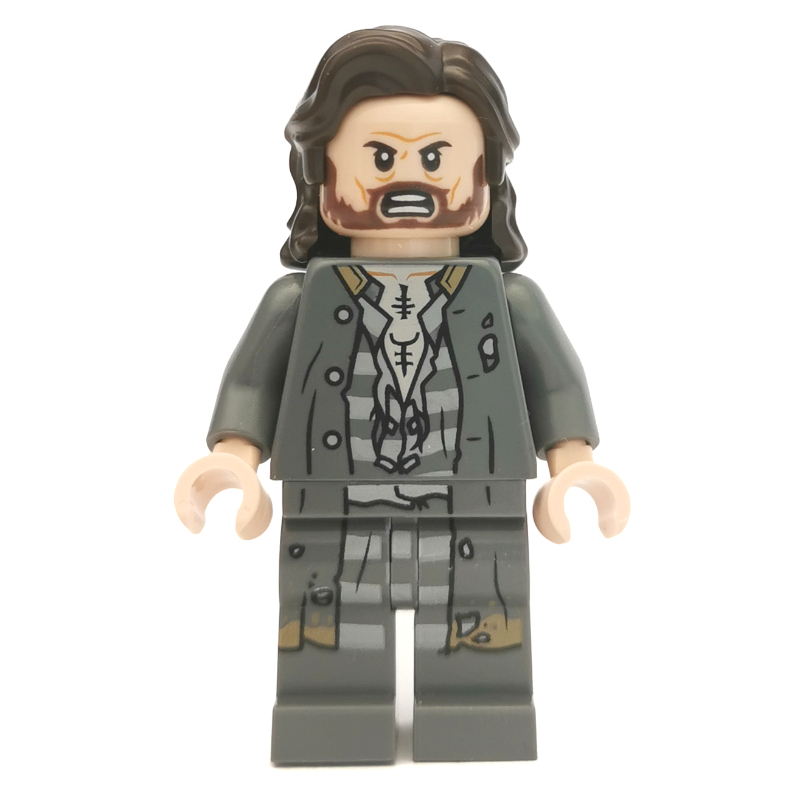 Lego Sirius Black, Dark Bluish Gray Prison Outfit with Long Jacket