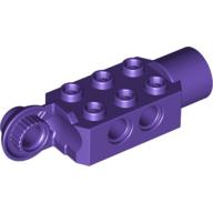 Lego Technic Brick Special 2 x 3 with Pin Holes, Rotation Joint Ball Half [Vertical Side], Rotation Joint Socket / Dark Purple